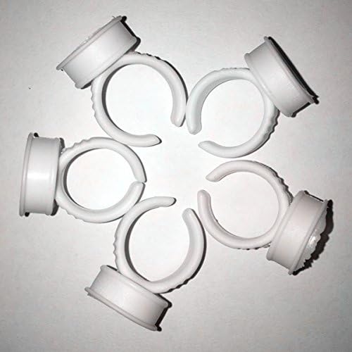 SHAPTECK Disposable Glue Holder Ring Cups for Tattoo Nair Art Eyelash Extensions 100 PCS