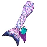 Mermaid Tails for Swimming by Mertailor with Monofin – Kids, Boys, and Girls (10, Jellyfish Dream)