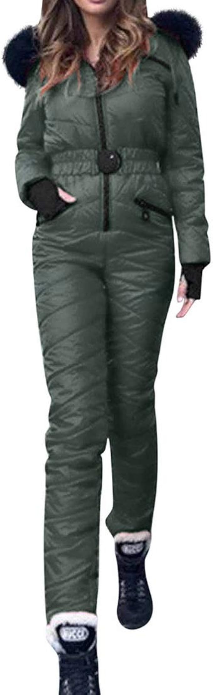Shujin Women's onepiece ski overall, winter warm snowsuit, skiing