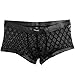 FEESHOW Men's Sheer Mesh Boxers Briefs Shorts Underwear Trunks Black X-Large(Waistline:33.0-40.0