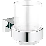 Grohe 40755001 Essentials Cube Glass Cup With Holder
