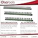 Olsa Tools Aluminum Socket Organizer, 3pc Set - Green Socket Holder Kit 1/2-Inch, 3/8-Inch, and 1/4-Inch Drive - Holds 58 Chrome or Impact Sockets - Professional Grade Socket Rails - Part: 1102