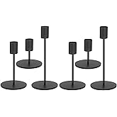 Anndason Set of 6 Black Candlestick Holders - Decorative for Home Decor, Wedding, Dining, Party, Anniversary