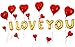 GOER 16 Inch I LVOE YOU Cute Gold Alphabet Letters Foil Balloons Set for Valentine's Day and Weedding Party Decoration Supplies,Include 22 Balloons and 40 Balloon Glue