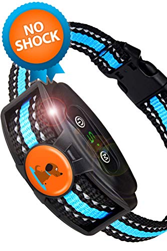 Humane Rechargeable Bark Collar for Small Dogs and Medium- NO Shock Anti Barking Dog Collars with Beep Vibration, The Smartest No-Pain Correction with 2 Modes: Vibration and Strong Vibration Mode