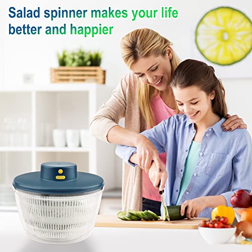 Electric Salad Spinner, WeluvFit Lettuce Spinner with USB Rechargeable