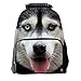 AUBIG Boys Girls 3D Animals Print Daypack Backpack School Bag Multicolor - White Husky