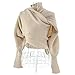 Unisex Fashion Autumn Winter Unisex Knitted Scarf Cape Shawl with Sleeves Beige
