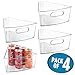 mDesign Kitchen Cabinet Lazy Susan Storage Organizer Bin with Front Handle - Small Pie-Shaped 1/8 Wedge, 4