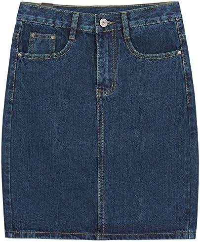 Midsummer Women's Denim Skirt With Zipper Closure Blue Large