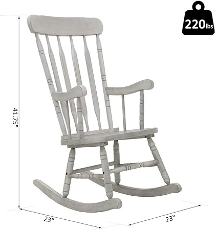 Amazon Com Vintage Style Rubberwood Rocking Chair Indoor Porch