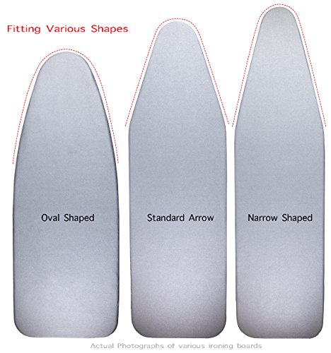 TIVIT 15 x 54 Inch Ironing Board Cover, ALUMITEK PRO Silicone Coated Technology with Scorch Resistant & 3 Layer Padded one-piece construction - Color/Gray