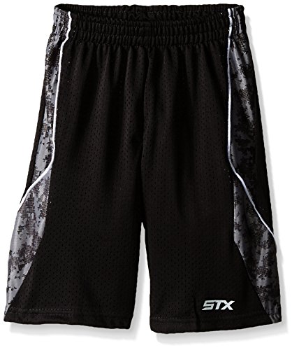 STX Big Boys' Mesh Athletic Short, UV44-Black/Gray Print, 14/16