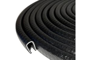 Tintvent Rubber Edge Trim Black 26Feet, Fits 1/8” Edge, Flexible U Shape Seal Strip for Sharp/Rough Surfaces, Cars, Trucks, Boats