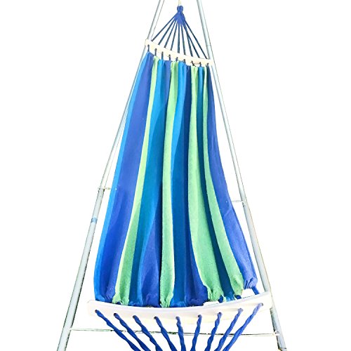 Zgood Single Fabric Hammock Garden Yard Relaxing Bed Outdoor Camping Tree Hanging Seat Chair Bule - Thumbnail 3