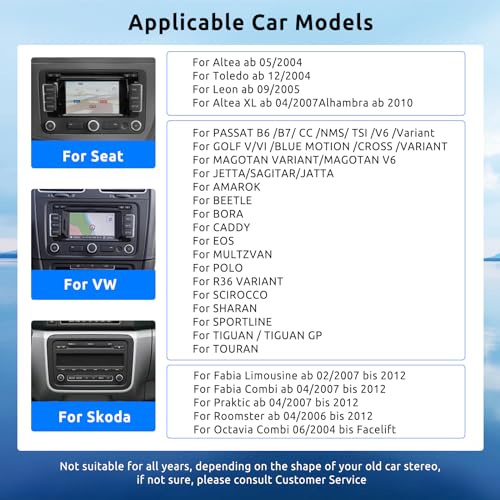 2G+64G Car Radio for VW Golf 5 6 Passat Jetta Caddy EOS T5 Tiguan Touran CC Polo with Carplay Android Car Wireless, 9 Inch Touch Screen Car Stereo with Bluetooth GPS Wi-Fi FM RDS Mirror Link Rearview Camera