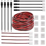 FSJEE 2Pin 8MM LED Connector Kit Includes 32.8ft 22AWG Extension Cable,8mm DC Adapter Connection Cable,Gapless Connectors for 3528/2835 LED Strip
