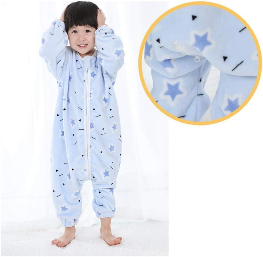 DEBAIJIA Baby Romper 0-2T Toddler Jumpsuit Newborn Onesies Footed Infant Pyjamas Kid Sleepsuit Child Pajamas Boy Girl Unisex (Blue-M) - Image 4