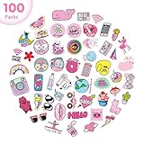 Cute VSCO Girl Stickers for Hydro Flask, Big 100Pcs Waterproof Stickers for Water Bottle Laptop Hydroflasks, Aesthetic Vinyl Pink Stickers for Girls Teens Kids, VSCO Girl Stuff