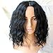 QDBowin Queen Hair Black Short Natural Wave Wig BOb Wig Attractive Women Wavy Wig (NW1B)