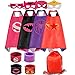 RioRand Kids Dress Up 4PCS Superhero Capes with Masks and Slap Bracelets for Girls Costumes Birthday Party Gifts