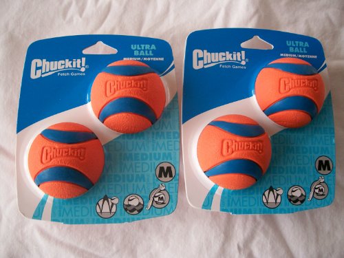 Four (4) Chuckit Medium Ultra Balls