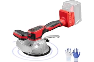 YORLPIKC Tile Vibration Tool,for Milwaukee 18V Max Battery,Cordless Portable Tiler Vibrator Tool with 8 Adjustable Speed,Suction Cup,Digital Display,Floor,Wall,Thick Glass,Cordless Vibrator Tool