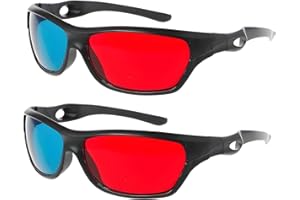 GNIMUP 3D Glasses for Movies and Games, Red/Cyan and Red/Blue Lenses