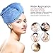 Microfiber Hair Towel Wrap Turban, Duomishu Super Absorbent Anti-Frizz Hair Drying Towels Cap for Curly, Long and Thick Hair, 2 Pack (Blue/Grey)