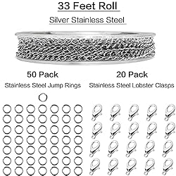 Jishi 33ft Necklace Extender Chain 3mm Silver