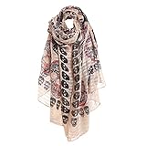 CHUANGLI Scarf Skullcandy All-match Shawl Sunscreen Amice Fashion Ladies Print Scarf Girls Long Thin Robe Khaki