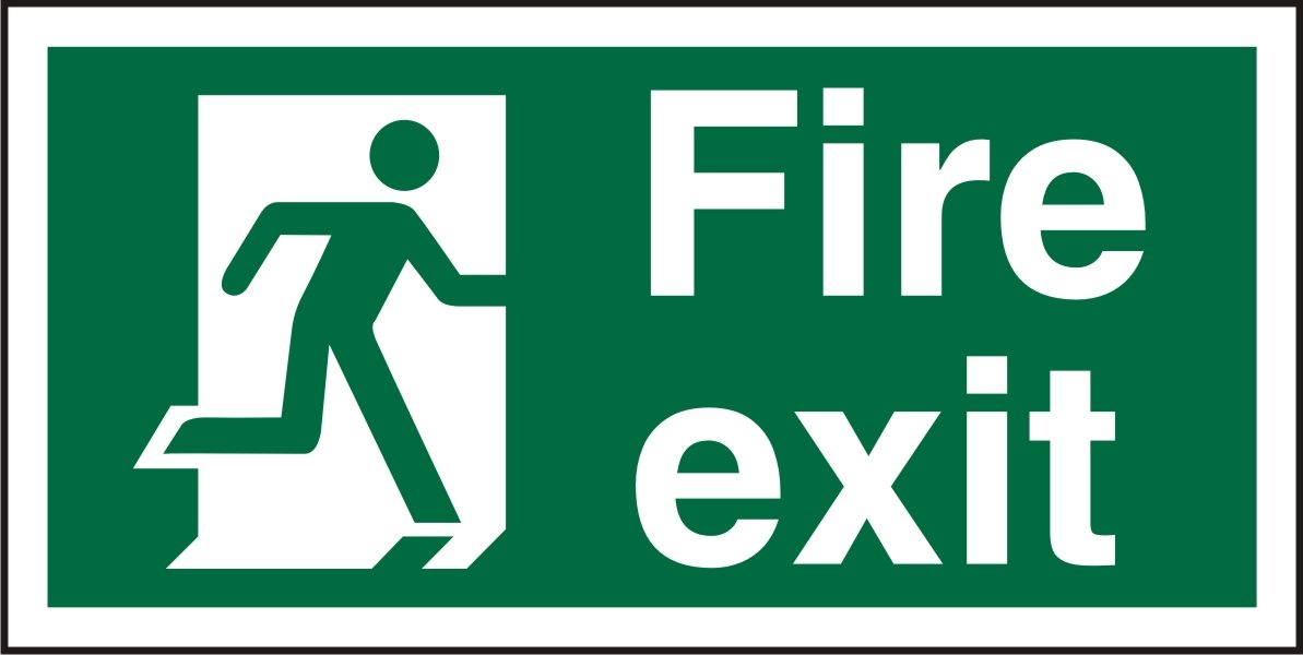 Seco Fire Exit - Man Running Right, Fire Exit Sign, 200mm x 100mm - 2mm Prestige Acrylic โ image 1