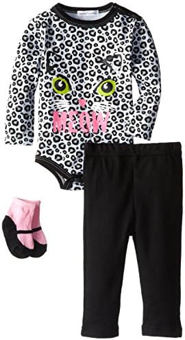 Rumble Tumble Baby-Girls Newborn Creeper Pant Set with Matching Sock, Black, 6 Months