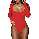 BelleLovin Women's Square Neck Long Sleeve T-shirt Basic Bodysuit Jumpsuits
