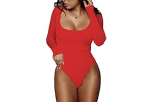 BelleLovin Women's Square Neck Long Sleeve T-shirt Basic Bodysuit Jumpsuits