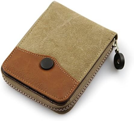 Short bi-mens wallets/Canvases contrast color zipper wallet/Money clip-A