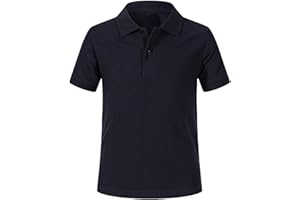Boys' Short Sleeve P𝗶que Pol𝗼 Shirt School 𝗨niform Shirts Performance Sport Pol𝗼 T Shirts Kids Summer Tops