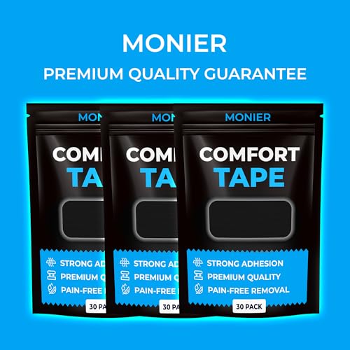 MONIER Comfort Tape (30 Pack) - Pain Free Removal, Hypoallergenic, Latex Free & Gentle On Skin - Packaging May Vary - Skin Friendly Adhesive Cotton Tape