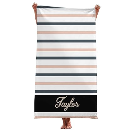 Showroom16 Personalized Beach Towel Black And White Bridesmaid Bridal Shower Towel Gift 80cm X 130cm
