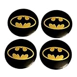 INCART Car Wheel Hub Centre Cover Stickers Original Car Tire Pack Mark Sticker Paster Fashion Style Cool Batman Black Φ5.6cm 4Pcs/set