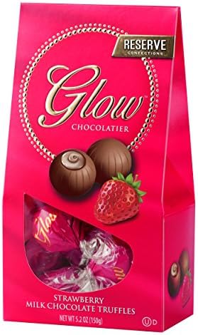 Glow Premium Kosher Strawberry Milk Chocolate Truffles Gift Box 5.2-ounce Box (3 Pack)