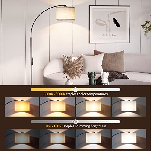 SUNMORY Arc Floor Lamp with Remote,Modern Floor Lamp with Stepless