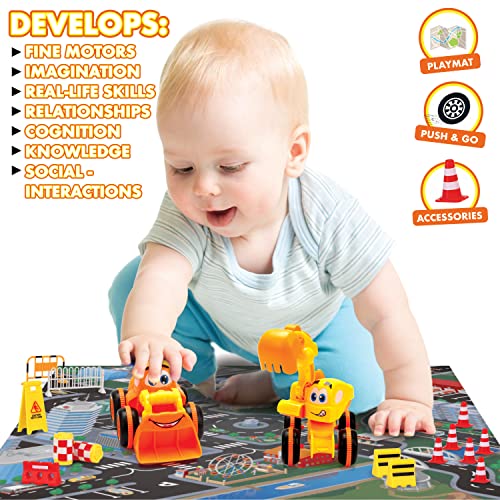 Toys for 2 Year Old Boy 3 Friction Powered Trucks for 2+ Year Old