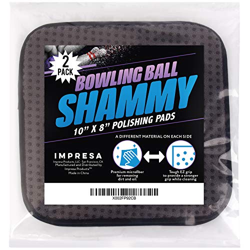 (2 Pack) 10 x 8 Inches Bowling Ball Towel Microfiber Bowling Shammy