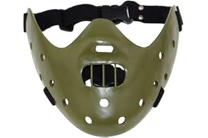 Bulex Halloween Mask Hannibal Lecter Mask Scary Halloween Role Play Realistic Horror Killer Mask Half Face Headwear Resin