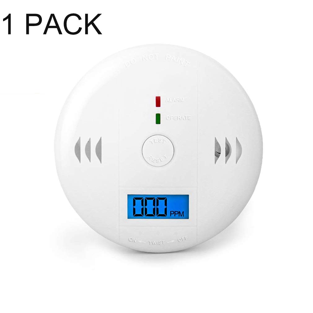 LENPOW Carbon Monoxide Gas Detection, Digital Display Carbon Monoxide Alarm, Electronic Equipment, Power Detection Equipment, Alarm Clock Warning, White