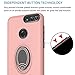 case with HD Screen Protector, Angxyy Rotating Ring Holder Dual Layer Shock Bumper Cover
