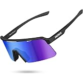 MoKo Polarized Running Sunglasses for Men Women, Ultra Lightweight TR90 Cycling Glasses with Anti-fog &amp; Adjustable Nose Pads
