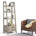 SIMPLIHOME Sawhorse SOLID WOOD 72 inch x 24 inch Modern Industrial Ladder Shelf with Storage in Distressed Grey with 2 Drawers and 4 Shelves, for the Living Room, Study and Office