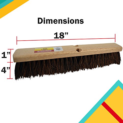 Bristles 4218 18” Outdoor Push Broom Head Heavy Duty Hardwood Block